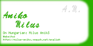 aniko milus business card