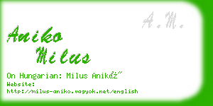 aniko milus business card